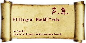Pilinger Medárda névjegykártya